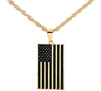 Necklace Creative Alloy Color American Flag Pendant Necklace USA Patriot Freedom Stars and Stripes Necklace Jewelry for Women Men