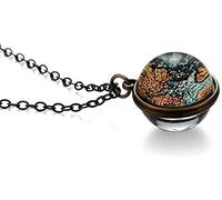 Necklace Creative Fashion Retro World Map Universe Glass Pendant Luminous Earth Sweater Globe Chain Jewelry s for Women Men