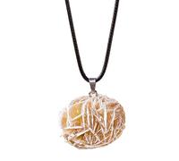 Necklace - Crystal Pendant, Jewellery Charm, Natural Stone Necklace for Women and Girls, Vintage Style Healing Gem Chain, Boho Retro Accessory for Outfits, Festivals and