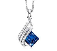 Necklace Decorated With Crystals Blue Pendant Necklace For Girls Necklace Collars