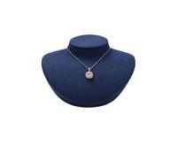 Necklace Display Bust 16 * 18 * 8cm Microfiber Portrait Necklace Display Pendant Organizer Jewelry Stand Bust Window(Blue)