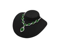 Necklace Display Bust 16 * 18 * 8cm Microfiber Portrait Necklace Display Pendant Organizer Jewelry Stand Bust Window(Black)