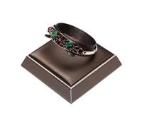Necklace Display Bust Brown PU Leather Bracelet Pendant Necklace Jewellery Display Counter Stand Holder Bust Ring Earrings Presentation Shelf(Bevel edge bangle 2)