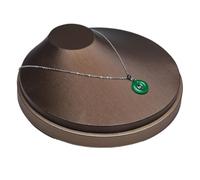 Necklace Display Bust Brown PU Leather Bracelet Pendant Necklace Jewellery Display Counter Stand Holder Bust Ring Earrings Presentation Shelf(Round base 18cm)