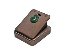 Necklace Display Bust Brown PU Leather Bracelet Pendant Necklace Jewellery Display Counter Stand Holder Bust Ring Earrings Presentation Shelf(Round corner pendnat)