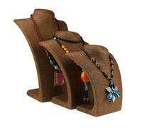 Necklace Display Bust Hemp Rope Necklace Display Stand Portrait Neck Ornament Jewelry Window(Brown,23cm)