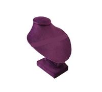 Necklace Display Bust Mannequin Necklace Pendant Display Stand Choker Beads Chain Organizer Neck Portrait Neck Model Stand(Purple red Velvet)