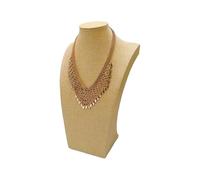 Necklace Display Bust Necklace Bust Stand for Selling, Black Velvet Display Holder, Jewelry Organizer Rack(Hemp cloth 35cm)