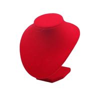 Necklace Display Bust Necklace Display Bust Model Red Shining Pendant Holder Stand for Choker Chain Exhibitions(Red Low)