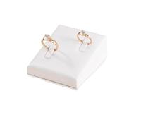 Necklace Display Bust White Leather Pendant Necklace Chain Jewellery Display Stand Mannequin Holder Rack Bracelet Earrings Ring Counter Organizer(Couple Ring Holder)