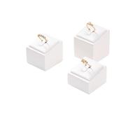 Necklace Display Bust White Leather Pendant Necklace Chain Jewellery Display Stand Mannequin Holder Rack Bracelet Earrings Ring Counter Organizer(3 in 1 set Square)