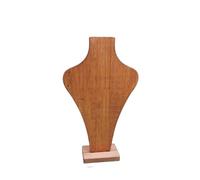 Necklace Display Bust Wood Color Detachable Mannequin Necklace Display Rack Pendant Chain Bust Ornaments Hanging Shelf(L)