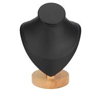 Necklace Display Holder, display necks black Stand, Organize Jewelry Clearly and Stylishly, display necks black with Log, Flannel, PU Leather, Great for Retail Store, Glass Counter Tops, Trade Shows (