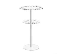 Necklace Display Stand, 1 Pack Two-Tier Acrylic Organizer, Round Jewelry Hanger for Storage, Clear Modern Design, Home Dresser Retail Use