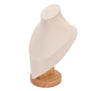 Necklace Display Stand, necklace bust display Necklace Display Holder Multipurpose Elegant Wood Jewelry Bust Stand 3D Leather Necklace Display, necklace bust display for Home Jewelry Store Trade Show