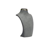 Necklace Display Stand Necklace Display Stand Metal Microfiber Window Model Neck Pendant Hanging Shelf(S Grey)