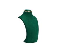 Necklace Display Stand Necklace Display Stand Metal Microfiber Window Model Neck Pendant Hanging Shelf(S Green)