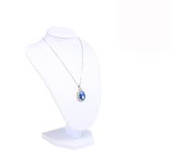 Necklace Display Stand PU White Leather Model Bust Show Jewelry Necklace Earring Display Pendants Mannequin Stand Organizer(H22cm)