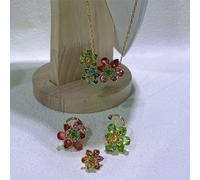 (Necklace Earring3) Original Jewelry Set Idyllia Y-shaped Flower Crystal Boutique Irregular Earring Exquisite Necklace Ring Bracelet Swarovski Gift