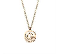 Necklace European and American Fashion Creative Four-Leaf Item Decoration Fashion Set Four-Leaf Grass Titanium Steel Necklace Gift for Women Men