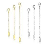 Necklace Extender, 6 Pcs 2"/4"/6" Gold and Steel Color Chain Extenders Jewelry Extenders with Lobster Claw Clasp Chain Extension for Women and Girls Chokers Braclets Anklets, Jewelry Making Supplies
