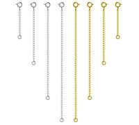 Necklace Extender, 8Pcs Gold and Silver 925 Sterling Silver Necklace Extenders Chain Bracelet Anklet Extension for Women Multiple Necklaces Jewelry (1”, 2”, 3”, 4”)