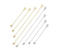 Necklace Extender Bracelet Extension Chain Stainless Steel Extender Chains for Jewelry Making, 8 Pieces, Silver and Gold
