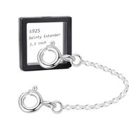 Necklace Extender Sterling Silver for Women 925 Bracelet Safety Security Extension Chain for Dainty Jewelry 2.4" Length