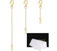 Necklace Extenders Gold Chain Extenders for Necklaces Extensions Sterling Silver Bracelet Extender Gold Necklace Extenders for Women 3 Piece Set, 1 2 3 Inch
