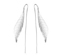 necklace Fashion Statement Earrings,Ancient Style S925 Hollow Leaf Pearl Necklace Earrings Ethnic Style Plant Shape Earrings, Leaf Ear Hook, 925