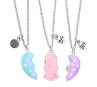 Necklace for 3 - Magnetic Necklace with Matching Heart, Necklace Set for 3 Sisters | Adorable Best Friends Forever Necklaces for 3, Alloy Pendant Necklace Set Matching with C Puzzle, riferimento