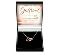 Necklace for Girlfriend Interlocking Hearts - Simply the Best Girlfriend