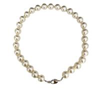 Necklace for Party, Women Silver Plated White/Grey 8/10/12/14MM Pearl Fashion Beaded 16.5 Inch Jewellery