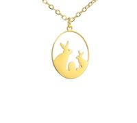 Necklace For Women, 925 Sterling Silver Hollow Ellipse Animals Cute Rabbit Birds Series Chain - Sweet Charm Necklace, Women