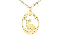 Necklace For Women, 925 Sterling Silver Hollow Ellipse Animals Cute Rabbit Birds Series Chain - Sweet Charm Necklace, Women