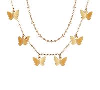 Necklace For Women Clavicle Chain Necklace Butterfly Choker Beautiful Golden Silver Plated Necklace Short Women Summer Holiday Romantic Gift Fashion N00354