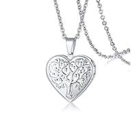 Necklace For Women Clavicle Chain Necklace Romantic Heart Photo Frame Necklaces For Women Gifts Can Be Opened Stainless Steel Promise Love Keepsake Pn-1189S
