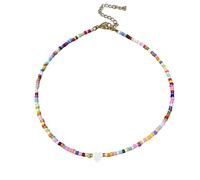 Necklace For Women, Colorful Nature Shell Love Heart Short Necklace, Chunky Olivia Red, Gold Red