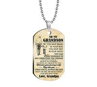 Necklace For Women Jewelry To My Grandson Necklace Keychain One Letter (A, One Size)