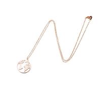 Necklace For Women Pendant Jewellery Birthday Gifts For Girls World Map Necklace Mother Earth Travel Gifts Women Man Design Sense Jewelry Stone Pendant (Rose Gold, One Size)
