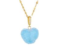 Necklace For Women, Zircon Heart Pendant Cute Sweet Geometric Choker, Chunky Necklace, Olivia Red, Gold Red