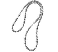 Necklace For Women'S Sweater, Classy Tiered Pattern, Nickel-Less, Refined And Showy For Parties And Marriages, 0.2 In. Bead Width & 33.5 In. Full Length, Gray