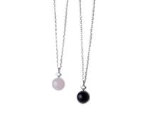 Necklace Fresh Set with Diamonds Synthetic Pink Crystal round Collar Chain