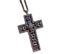 Necklace Game, Antique Cross Pendant with Secret Compartment Pendant Necklace Handmade Fashion Jewelry Easter Gifts, Character Ten Shaped Pendants Necklaces 3D Metal Design Charm