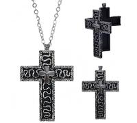 Necklace Game,Cross Necklace for Men Women,Antique Cross Pendant N-ecklace,Traditional Game C-ross Pendant,Cr/oss-Shaped N-ecklace with Secret Compartment,S-tainless S-teel C-ross P-endant Ne-cklace