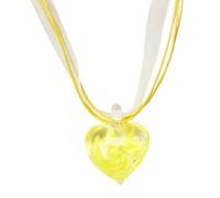 necklace Glass Heart Pendant Elegant Rose Flower Collar Choker Temperament Necklaces Neck Chain Valentines Day jewelry