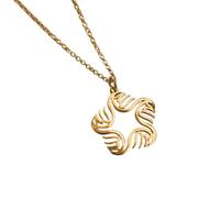 Necklace God Pendant Flower Shape Gold Personalized Gift for Men Women
