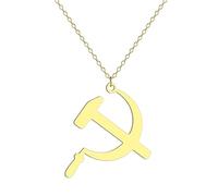 necklace Hammer and Sickle Pendant Necklace for Women Girls synthesis Not fading Hollow Charm Neck Chain Jewelry Gift Cuban Chain