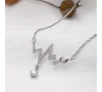 Necklace Heart Beat Pendant Luxury Charm Clawbone Chain