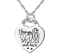 necklace I Love You to The moon and Back Letter Carved heart charm pendant necklace Useful and practical